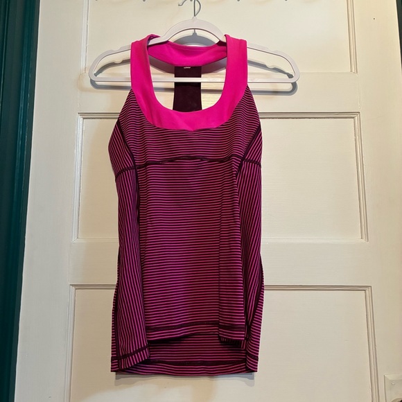 lululemon athletica Tops - Lululemon Striped Women's Yoga Racerback Scoop Neck Tank Top**
